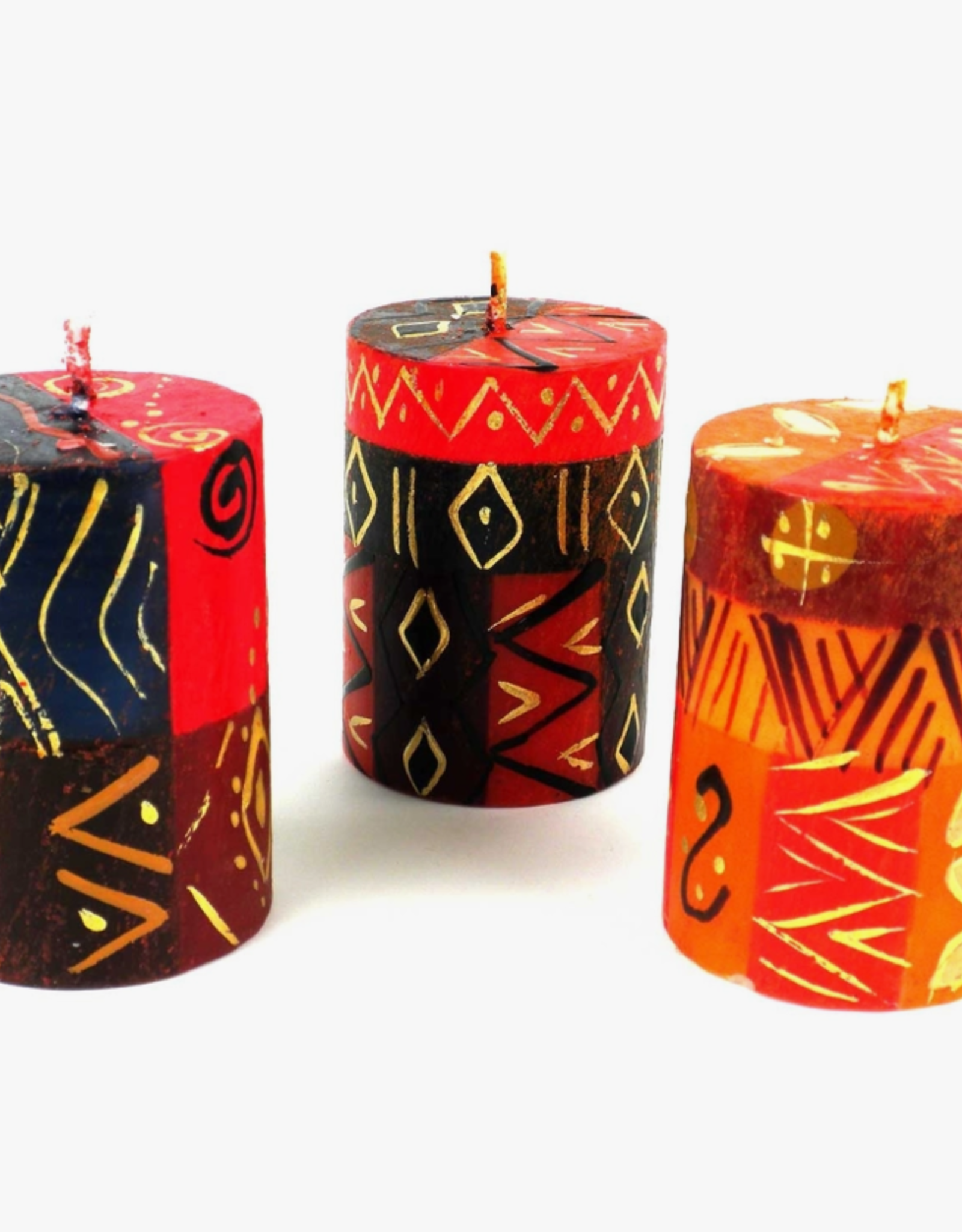 Global Crafts Bongazi Design 2.5" Votive Candle - Set of 3