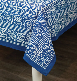 Sevya Handmade Indigo Mosaic Tablecloth - 60" x 90"