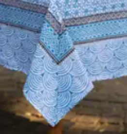 Sevya Handmade Blue Geometric Tablecloth - 60" x 90"