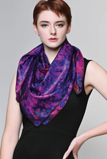 Sevya Handmade Batik Silk Sari Scarf - Purple & Fuchsia