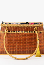 Quilling Card Ready at Any Angle Hand-woven Bamboo Bag - Brown