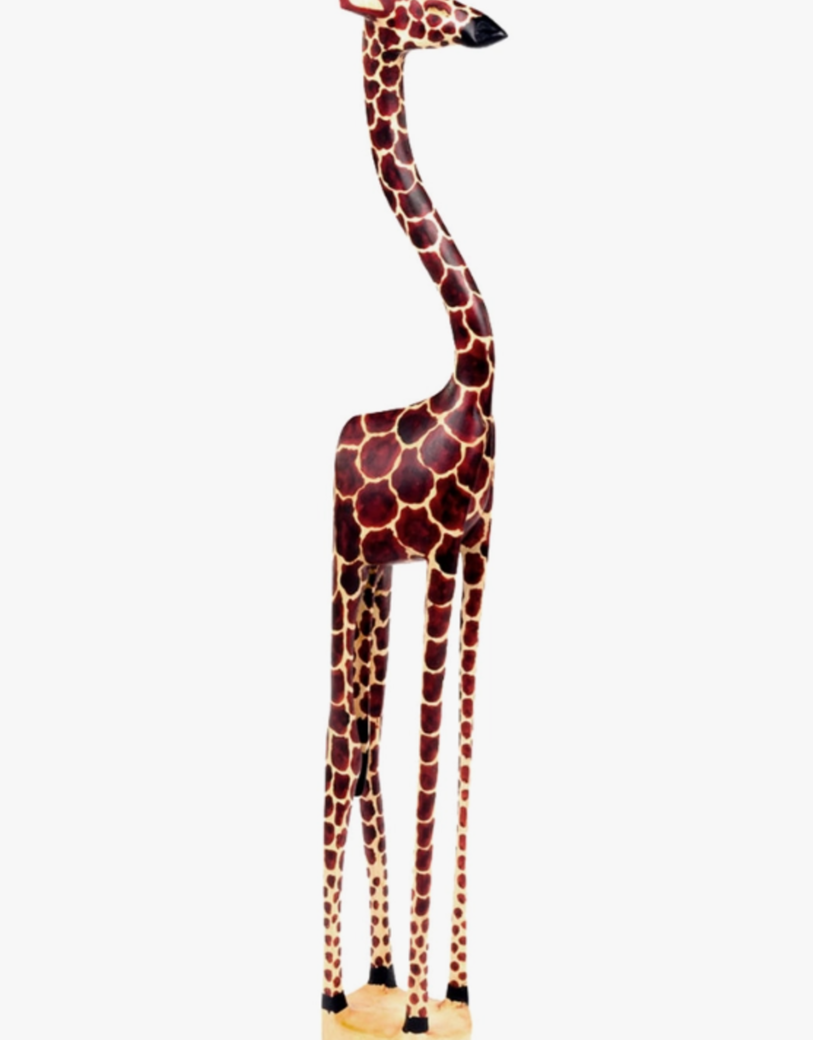 Swahili African Modern Large Long Leg Giraffe Sculpture - 17"