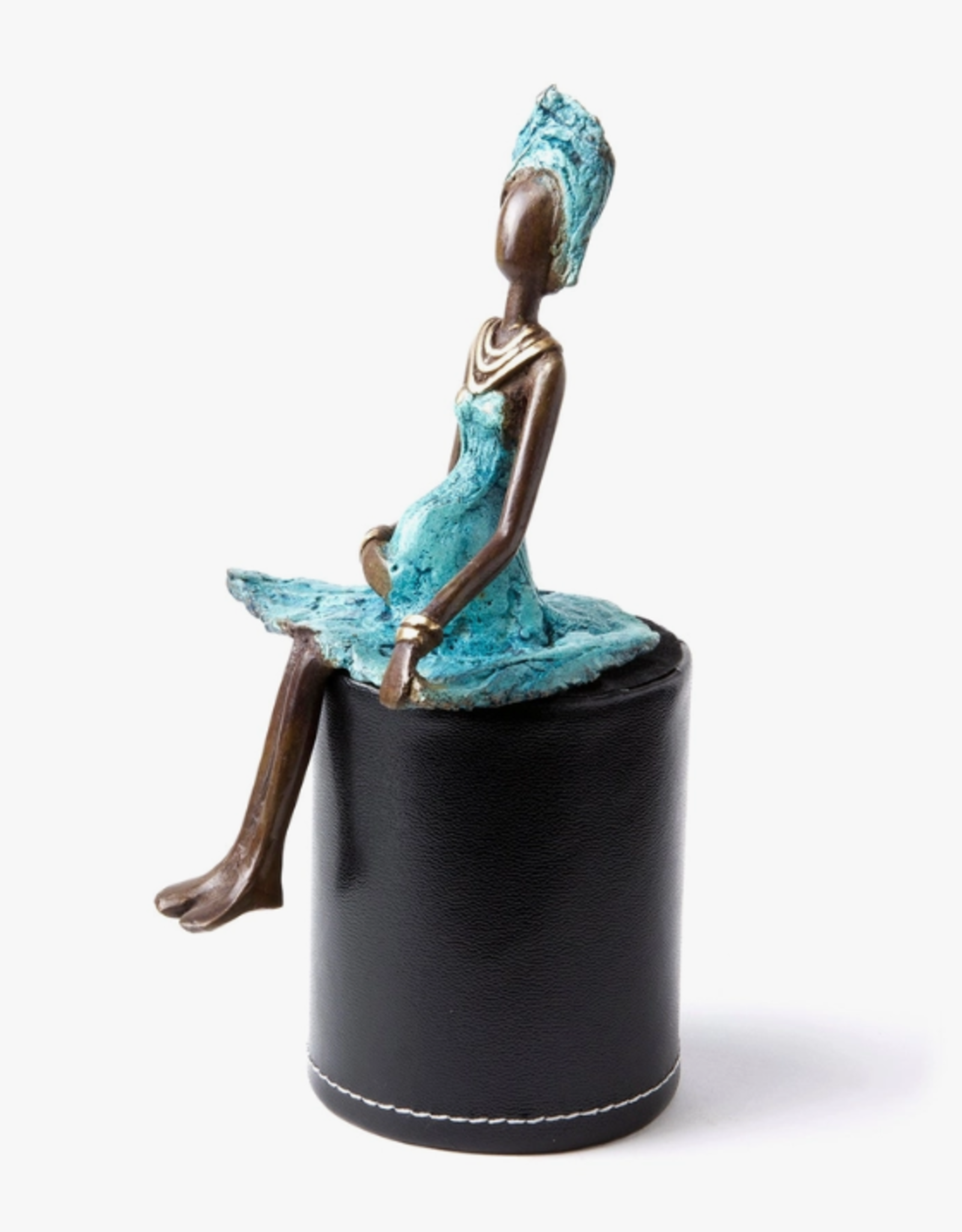 Swahili African Modern Bronze Expectant Mother Sculpture