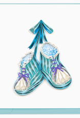 Quilling Card Quilled Knitted Blue Baby Booties Card