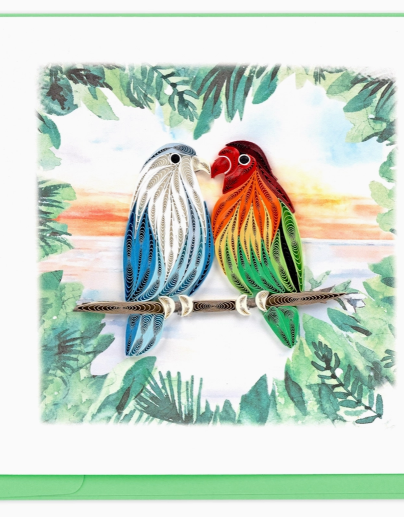 Quilling Card Quilled Pair of Lovebirds Card