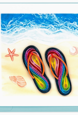 Quilling Card Quilled Colorful Flip Flops Card