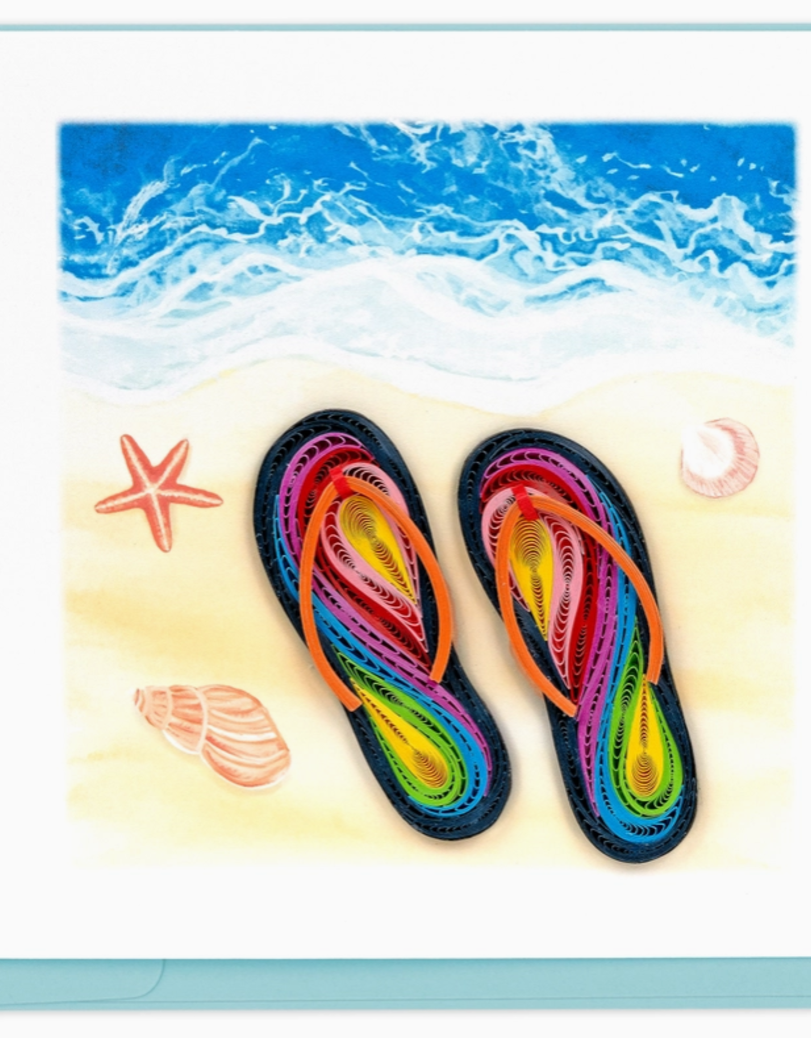 Quilling Card Quilled Colorful Flip Flops Card