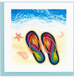 Quilling Card Quilled Colorful Flip Flops Card