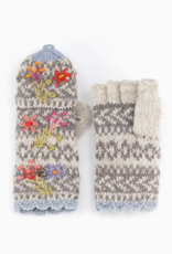 Lost Horizons Sadie Wool Finger Mittens - Light Gray