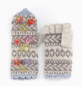 Lost Horizons Sadie Wool Finger Mittens - Light Gray