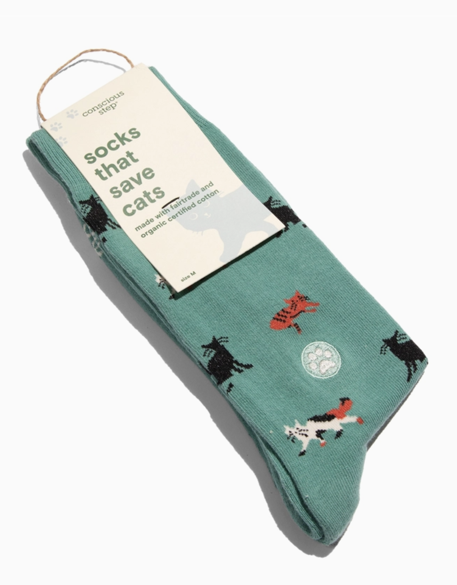 Conscious Step Socks that save Cats (Teal)