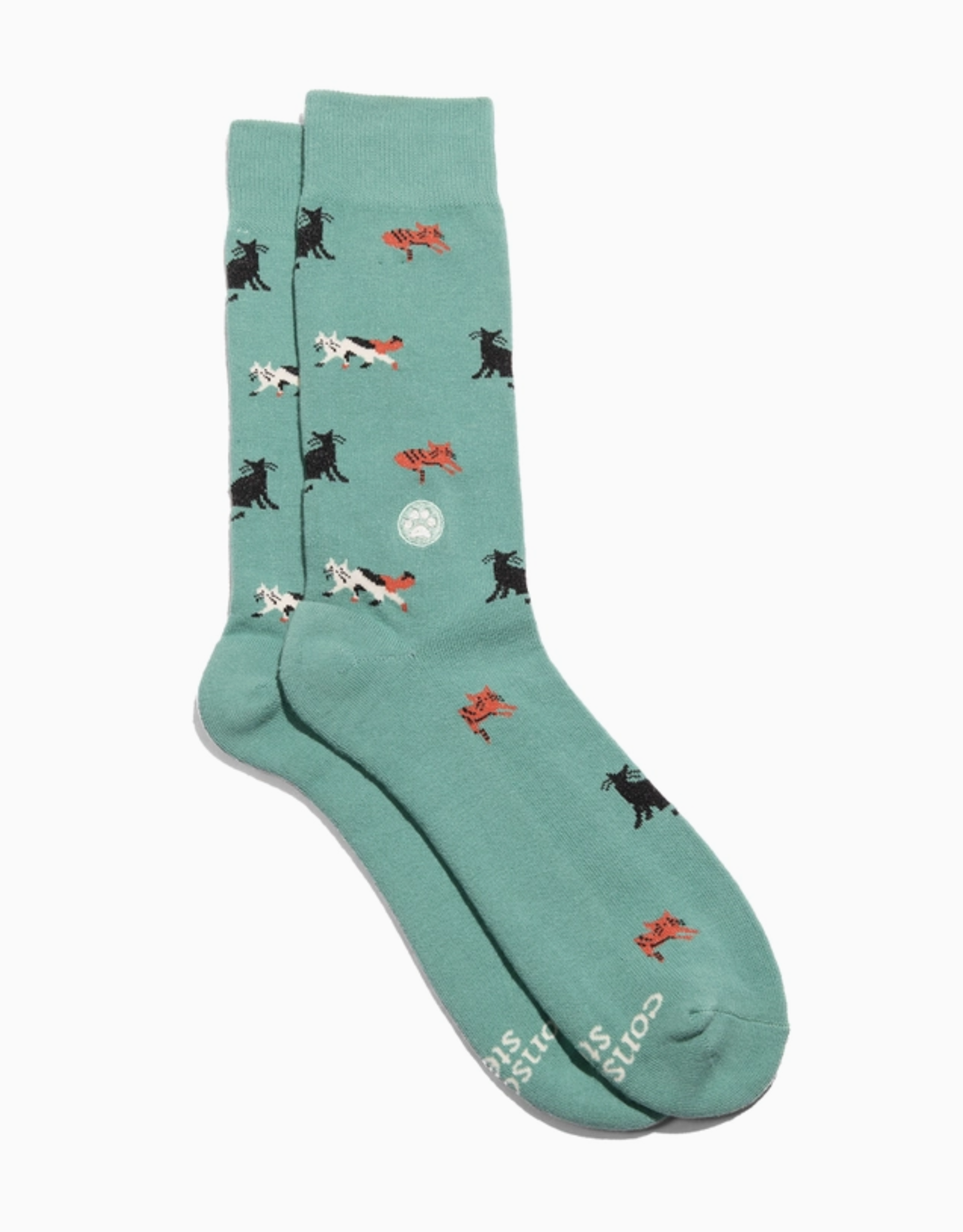 Conscious Step Socks that save Cats (Teal)