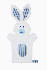 Upavim Crafts Bunny Puppet Washcloth - White with Blue Ears