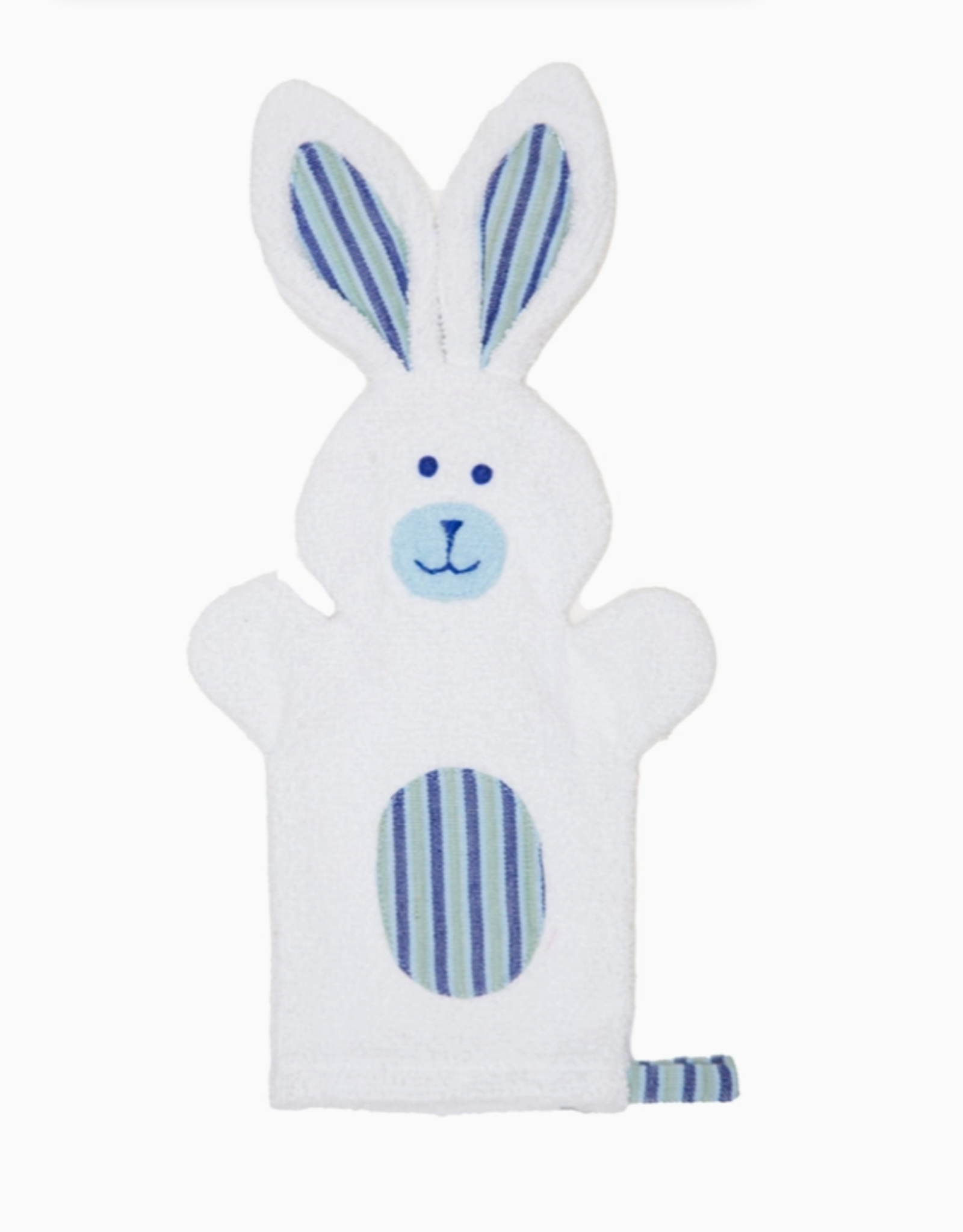 Upavim Crafts Bunny Puppet Washcloth - White with Blue Ears