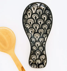 Upavim Crafts Black Stoneware Spoon Rest