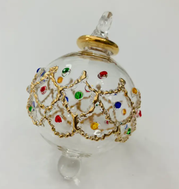 Dandarah Small Blown Glass Ornament - Colored Gems