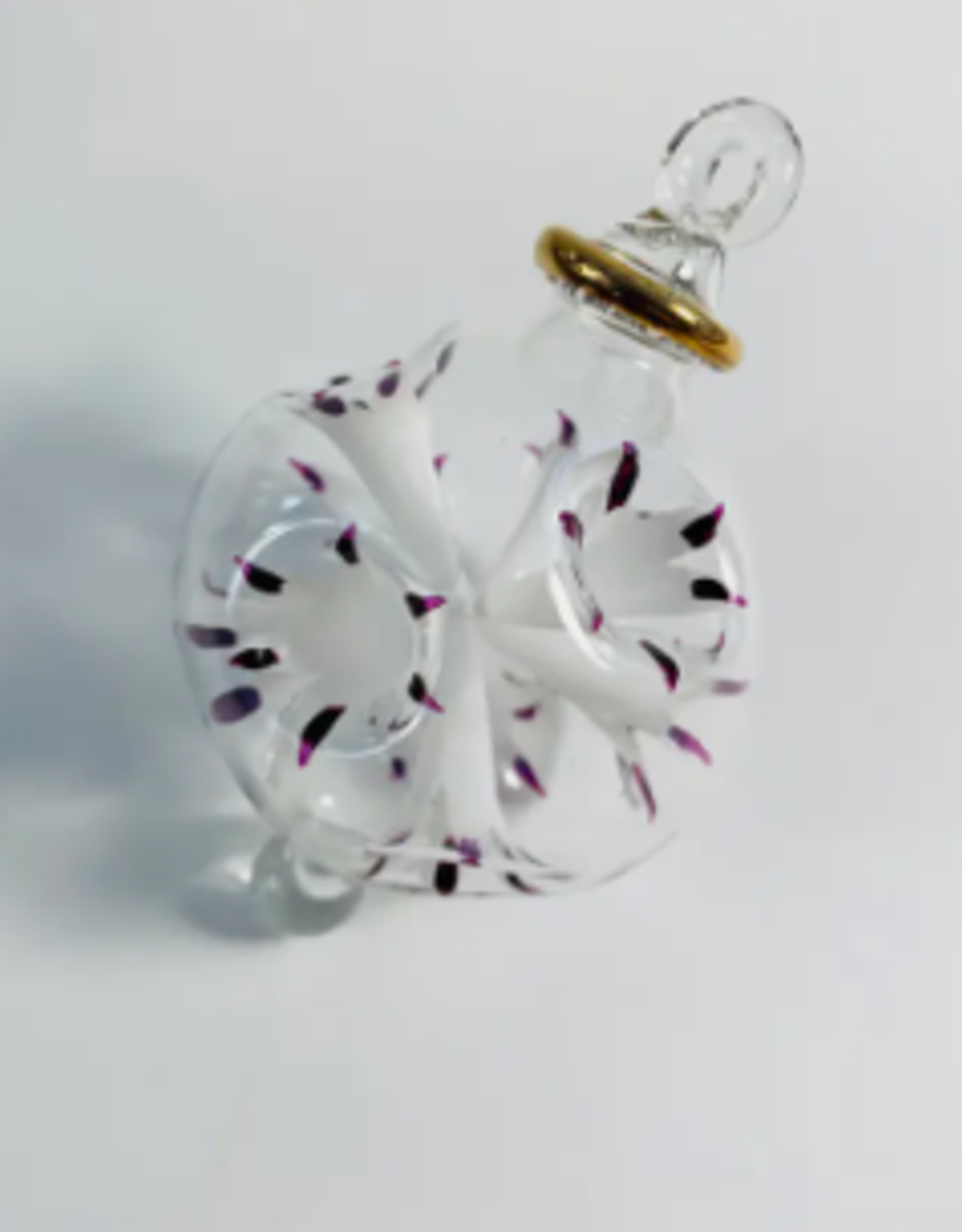 Dandarah Small Blown Glass Ornament - Mauve & White Blossoms