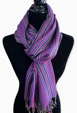 Dandarah Thin Striped Handwoven Scarf - Shades of Lavender