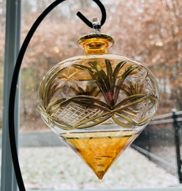 Dandarah Blown Glass Ornament - Drop Amber