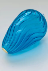 Dandarah Blown Glass Egg Ornament - Wavy Turquoise