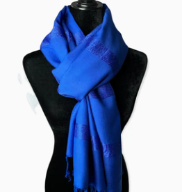 Dandarah Helyat Handwoven Bamboo Viscose Scarf - Blue