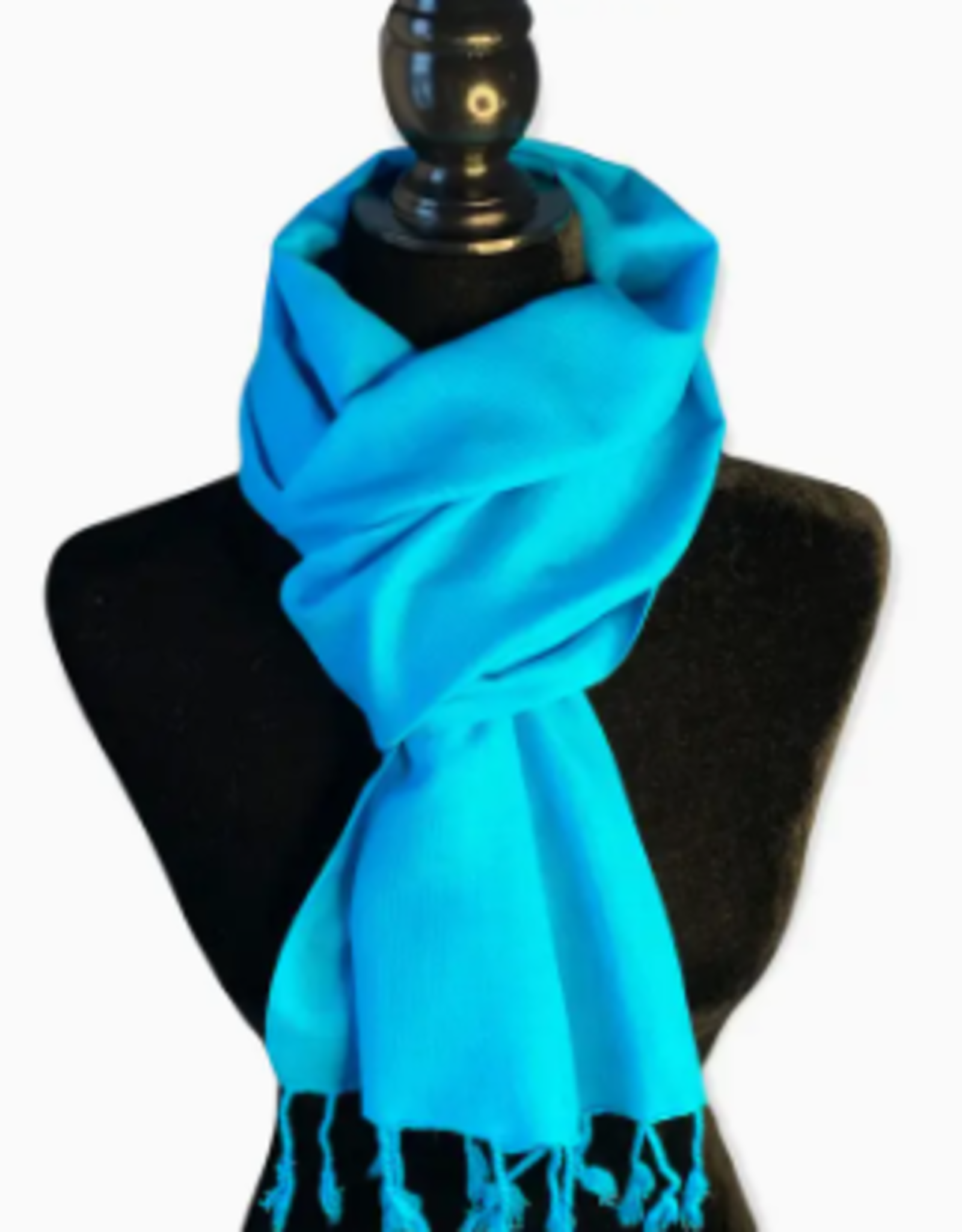 Dandarah Small Solid Handwoven Scarf - Turquoise