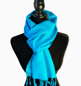 Dandarah Small Solid Handwoven Scarf - Turquoise