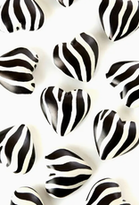 Swahili African Modern Zebra Print Soapstone Hearts