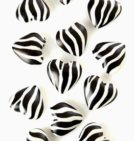 Swahili African Modern Zebra Print Soapstone Hearts