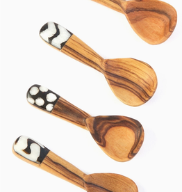 Justea Olive Wood and Bone Spice Spoons