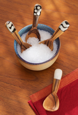 Swahili African Modern Olive Wood and Bone Spice Spoons