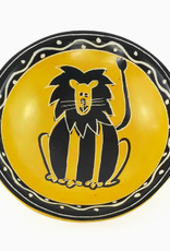 Swahili African Modern Cheerful Lion Soapstone Bowl