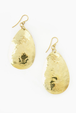Swahili African Modern Hammered Brass Limelight Earrings