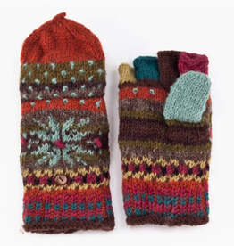 Lost Horizons Jasper Wool Fingerless Mittens - Brown