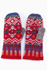 Lost Horizons Helsinki Wool Knit Mittens - Crimson