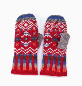 Lost Horizons Helsinki Wool Knit Mittens - Crimson