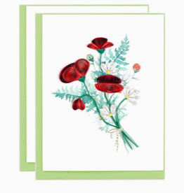 Quilling Card Quilled Wild Poppy Blossom Note Card
