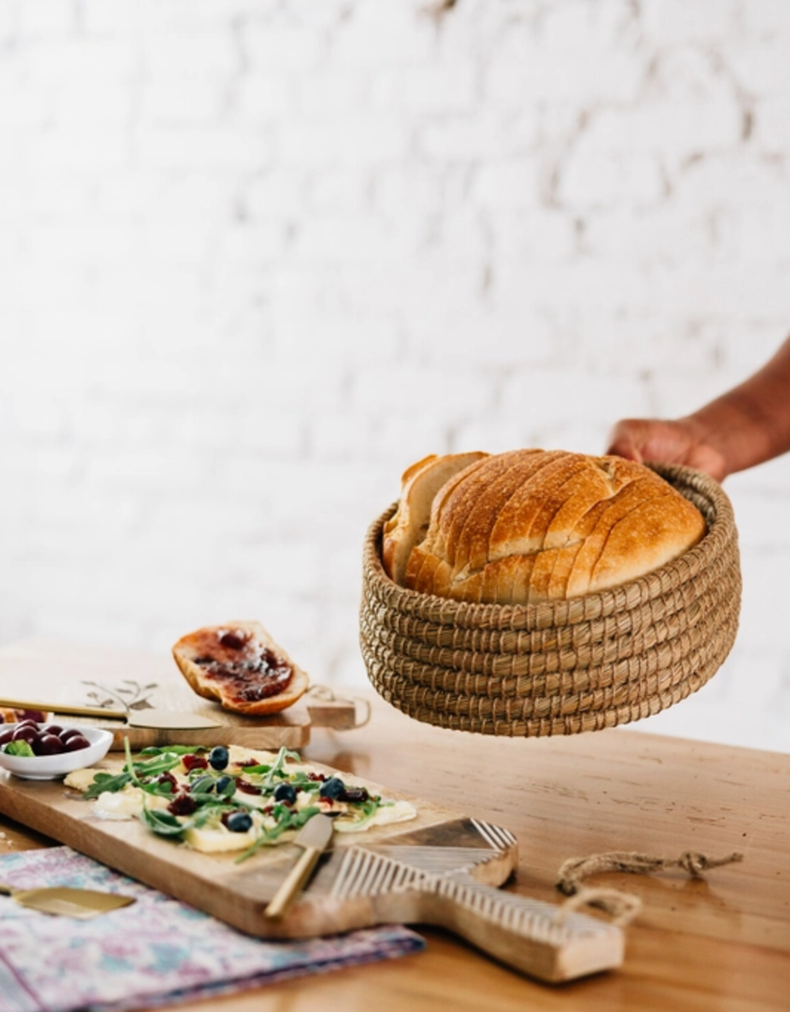 Ten Thousand Villages Toasty Round Bread Basket