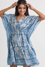 Sevya Handmade Block-Printed Caftans - Sky Blue