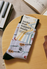 Conscious Step Socks that Support Music (Gray Guitars)