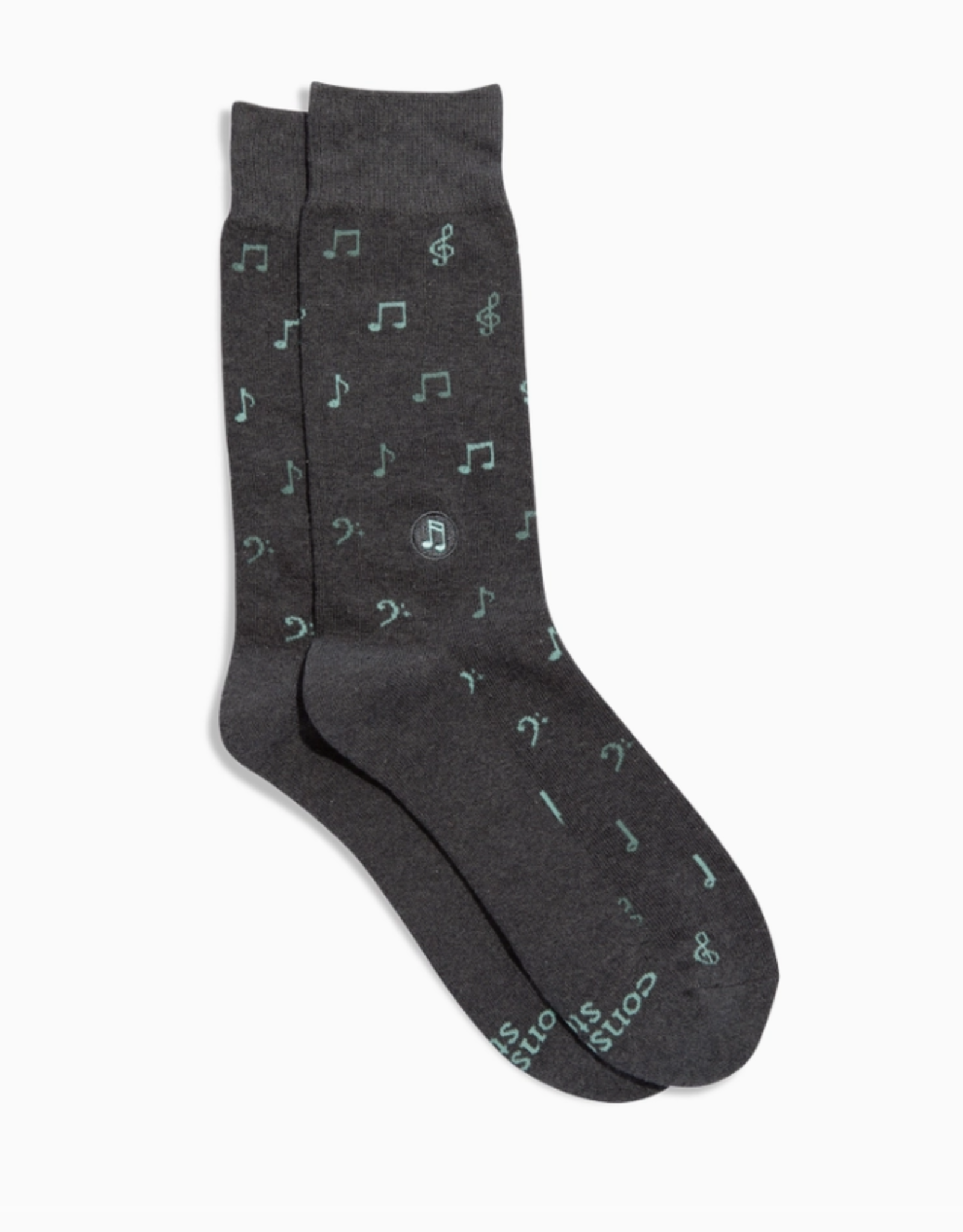 Conscious Step Socks that Support Music (Gray Music Notes)