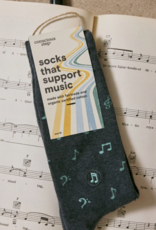 Conscious Step Socks that Support Music (Gray Music Notes)