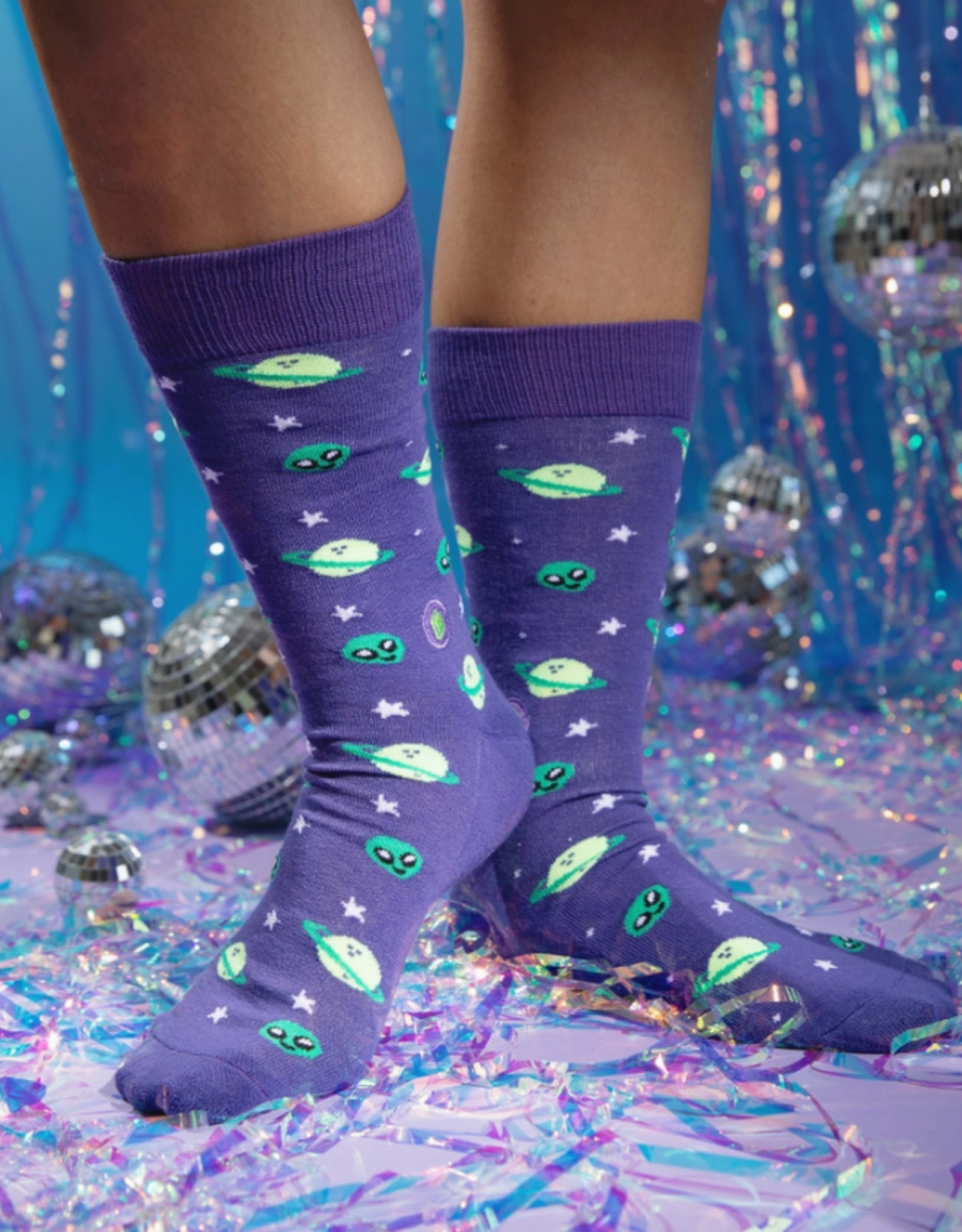 Conscious Step Socks that Give Books (Purple Planets)