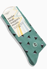 Conscious Step Socks that Support Music (Green Pianos)