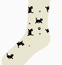 Conscious Step Kids Socks that Save Cats (Beige Cats)