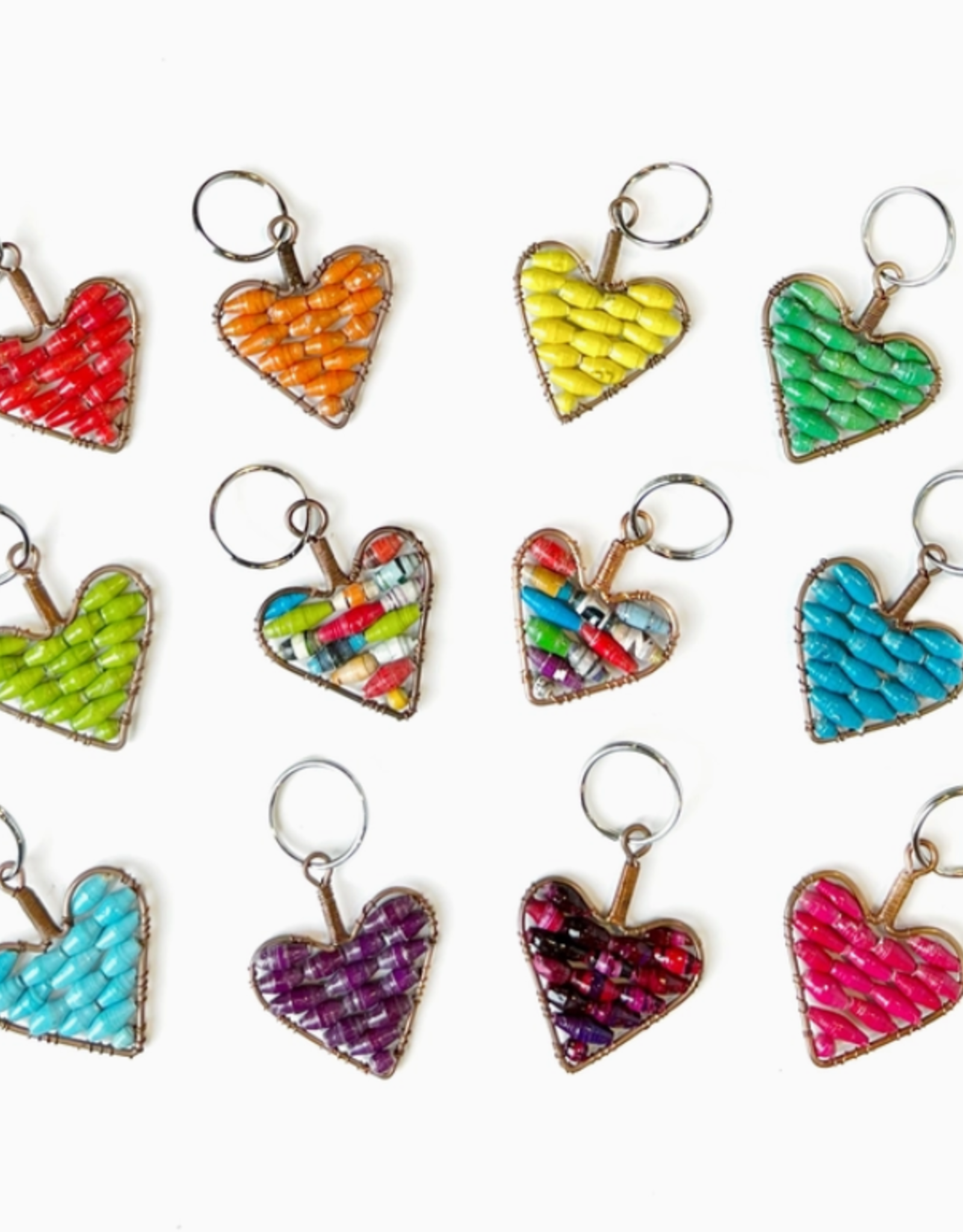 Ornaments 4 Orphans Heart Paper Bead Keychain