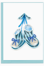 Quilling Card Quilled Knitted Blue Baby Booties Gift Enclosure Card