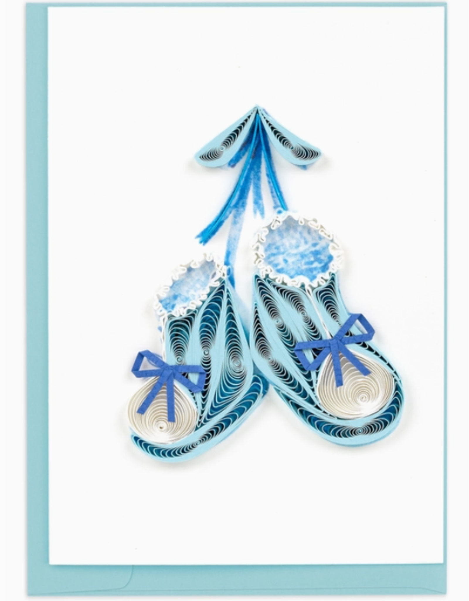 Quilling Card Quilled Knitted Blue Baby Booties Gift Enclosure Card