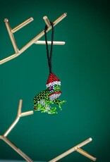 Lucia's Imports Santa Frog Beaded Ornament