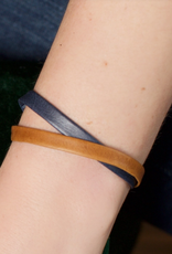 Lucia's Imports Small Copper Clasp Leather Bracelet - 7"